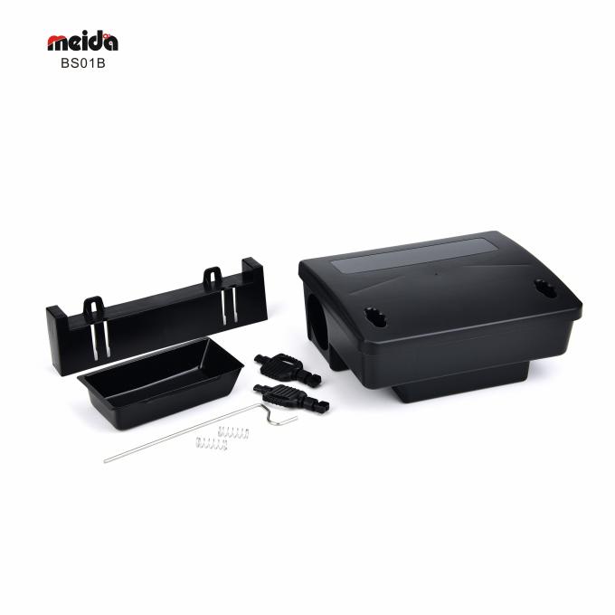 Eco Friendly Plastic Rodent Control Box voor Muis Bait Station in Black Power Source-Free 1